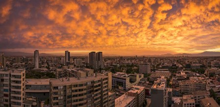 Cityscape at Sunset, Santiago, Chile by Panoramic Images art print