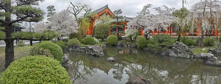 Trees in Pond at Sanjusangen-Do Temple, Kyoto, Japan by Panoramic Images art print