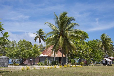 Fiji, Southern Lau Group, Island of Fulanga. Village of Fulanga. Typical village home. by Cindy Miller Hopkins / Danita Delimont art print
