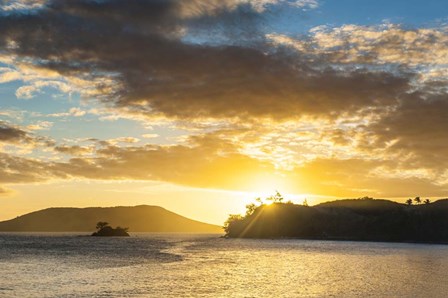 Sunset over the beach, Nacula Island, Yasawa, Fiji by Michael Runkel / DanitaDelimont art print