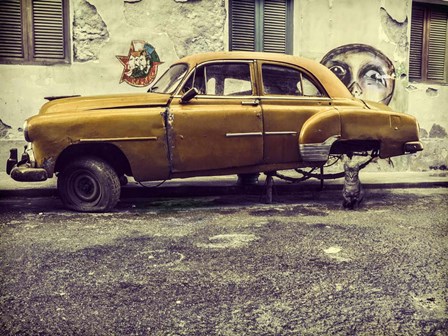 Old Car &amp; Cat by Svetlin Yosifov art print