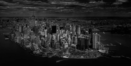 Manhattan - Bird&#39;s Eye View by Michael Jurek art print