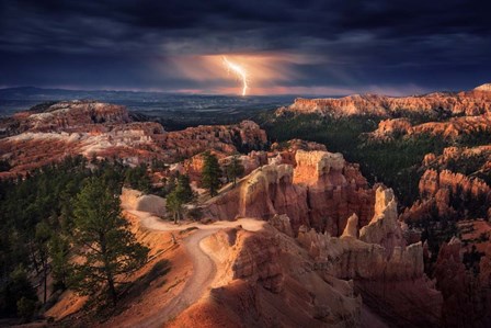 Lightning Over Bryce Canyon by Stefan Mitterwallner art print