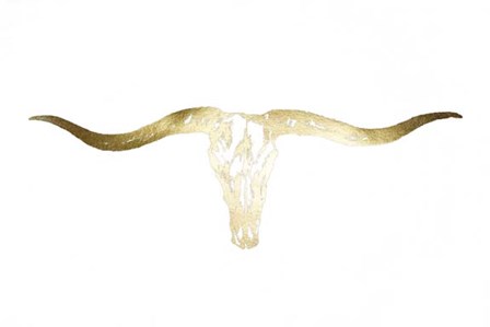 Gold Foil Longhorn by Ethan Harper art print