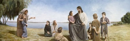 Jesus With Children by David Lindsley art print