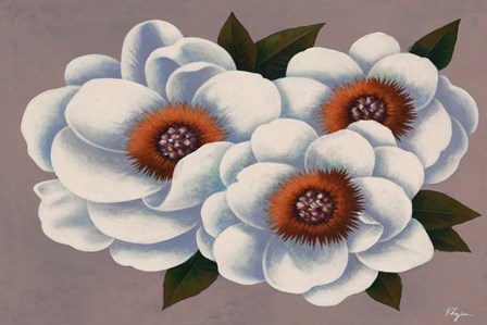 Three White Flowers by Vivien Rhyan art print