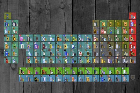 License Plate - Periodic Table by Design Turnpike art print