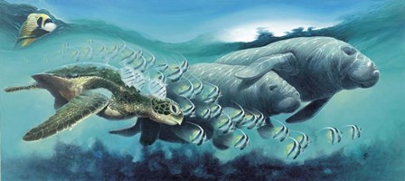 Sirens &#39;A Sea by Durwood Coffey art print