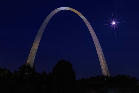 St. Louis Arch With Starburst Moon by Galloimages Online art print