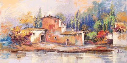 Case sul lago by Luigi Florio art print