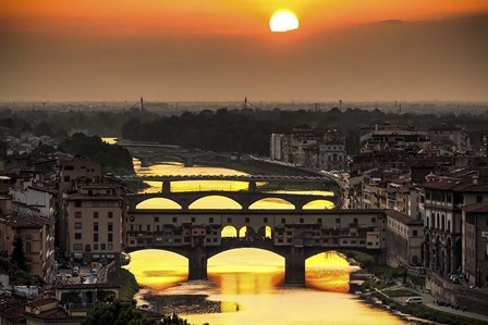 Sunset in Florence by Giuseppe Torre art print