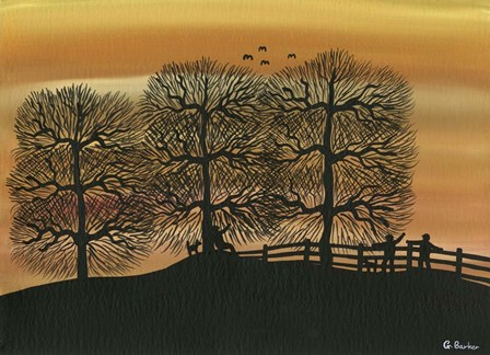 Silhouetted on the Hill by Gordon Barker art print