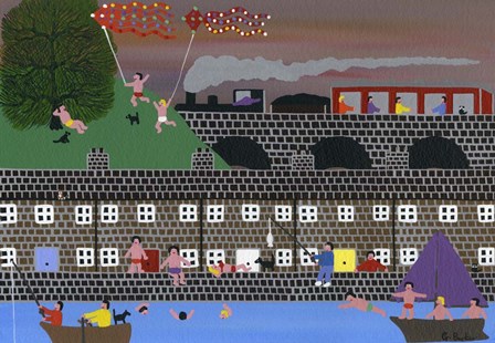 Boats at Stonebridge by Gordon Barker art print