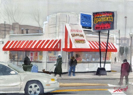 Smokin Bar-B-Que by Gregg DeGroat art print