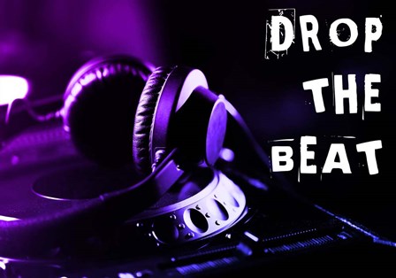 Drop The Beat - Purple and Blue by Color Me Happy art print