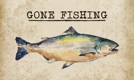 Gone Fishing Salmon Color by Color Me Happy art print