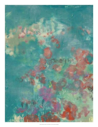Teal Rose Garden I by Jennifer Goldberger art print
