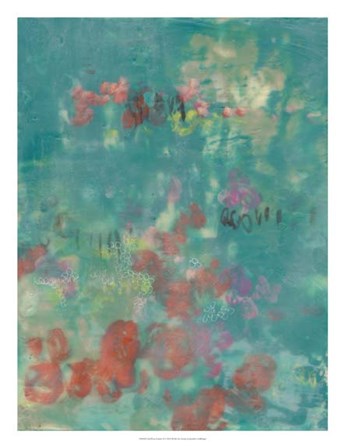 Teal Rose Garden II by Jennifer Goldberger art print