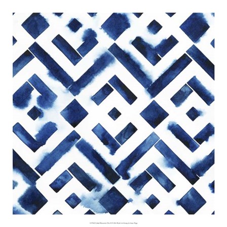 Cobalt Watercolor Tiles II by Grace Popp art print