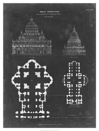 Plan &amp; Elevation for St. Peter&#39;s &amp; St. Paul&#39;s by Vision Studio art print