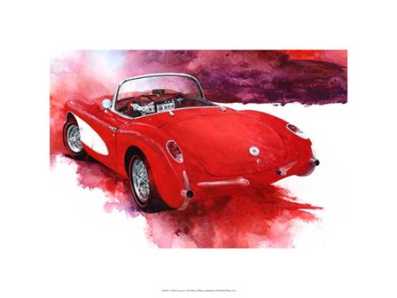 &#39;57 Red Corvette by Bruce White art print