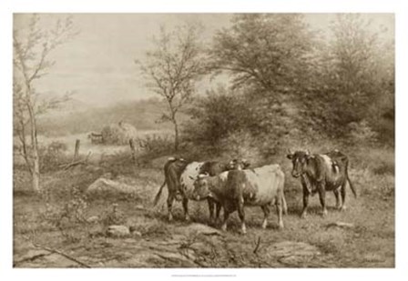 Grazing Cattle by George Riecke art print