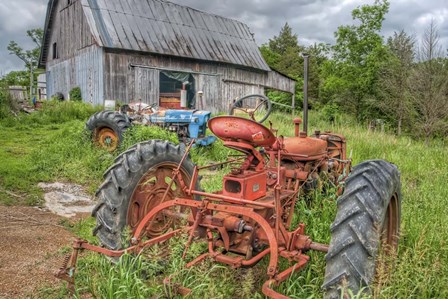 Tractors in Weeds by Bob Rouse art print