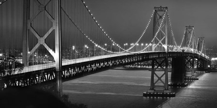 Oakland Bridge 2 BW by Moises Levy art print