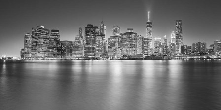 Manhattan Skyline Night 2 by Moises Levy art print