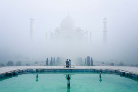 Misty Taj Mahal by Karthi KN raveendiran art print