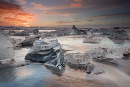 Glacial Lagoon Beach by Massimo Baroni art print