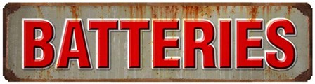 Batteries Rusted Garage 1 by RetroPlanet art print
