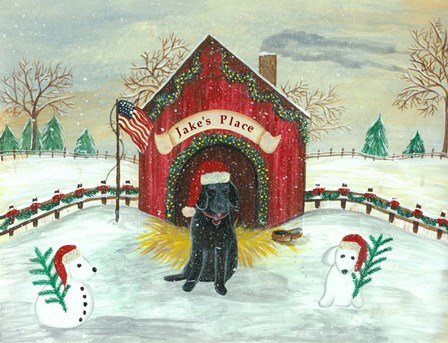 Christmas Labrador by Tina Nichols art print