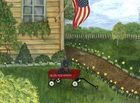 My Lil Red Wagon by Tina Nichols art print