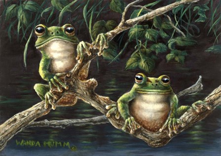 Frogs by Wanda Mumm art print