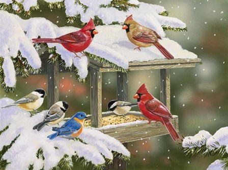 Feasting at the Feeder by William Vanderdasson art print