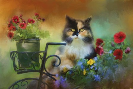 Calico In The Garden by Jai Johnson art print