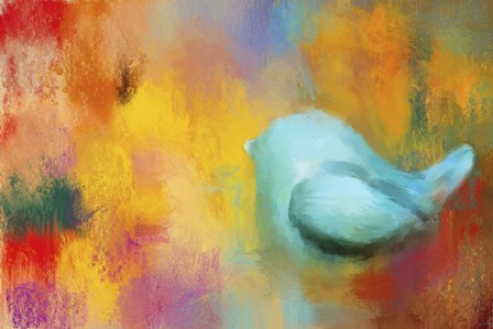 Abstract Bluebird of Happiness by Jai Johnson art print