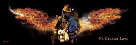 No Greater Love Fireman Rescue by Jason Bullard art print