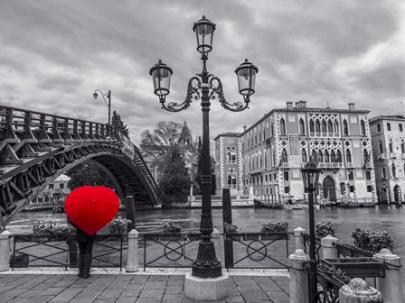 Venice BW with Red by Assaf Frank art print
