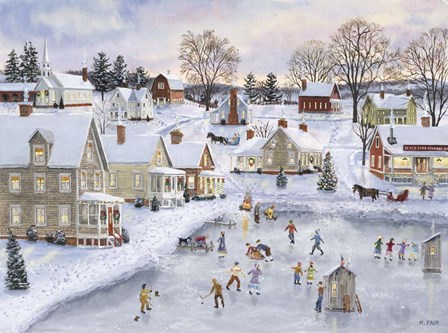 Christmas at the Cove by Bob Fair art print