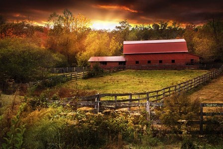 Fences at Sunset by Celebrate Life Gallery art print