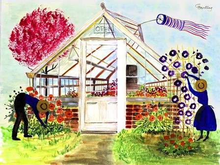 Greenhouse Gardeners by Cheryl Bartley art print
