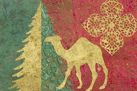 Xmas Tree and Camel by Cora Niele art print