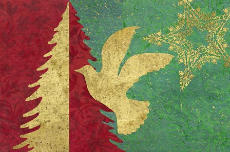 Xmas Tree and Dove by Cora Niele art print