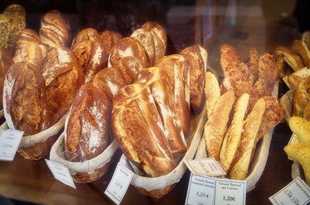 Bread in a Bakery Window by Cora Niele art print