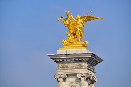Golden Fame Statue On Pont Alexandre III - I by Cora Niele art print