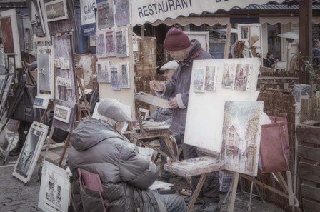 Monmartre Artist Working On Place du Tertre I by Cora Niele art print
