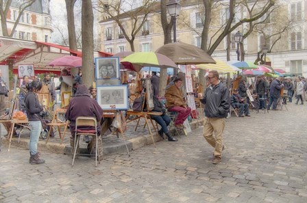 Monmartre Artist Working On Place du Tertre IV by Cora Niele art print