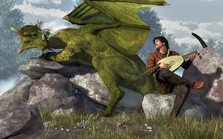 Bard And Dragon by Daniel Eskridge art print